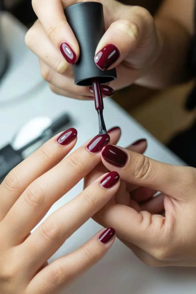 Short Autumn Nails USA: 60+ Trending Fall 2025 Manicure Ideas for American Women 3 Short Autumn Nails USA
