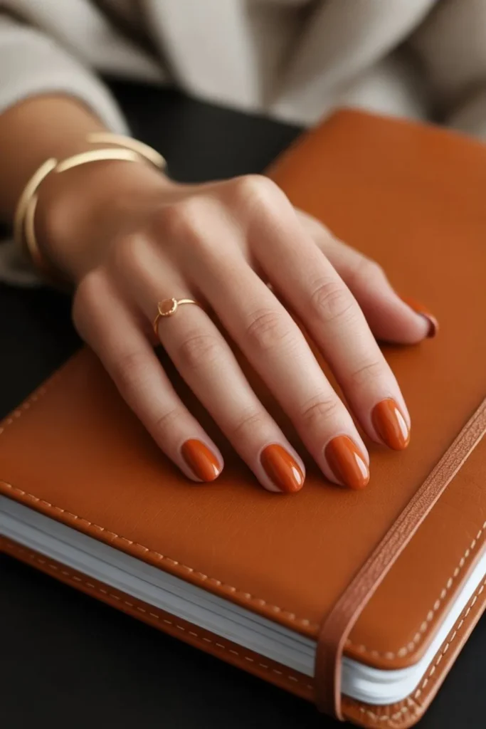 Short Pumpkin Spice Nails: 45+ Cozy Fall Designs That Define Autumn 2025 5 Short Pumpkin Spice Nails