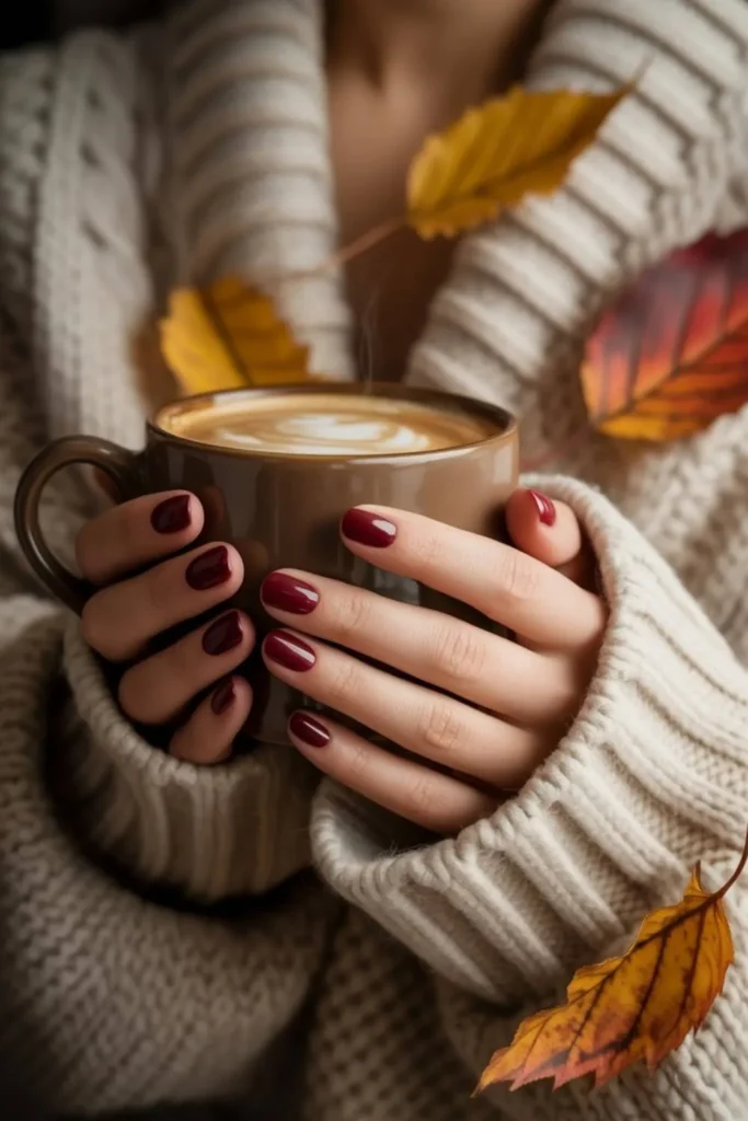 Burgundy Fall Nails 2025: 50+ Trending Wine Red Nail Designs & Ideas 2 Burgundy Fall Nails 2025