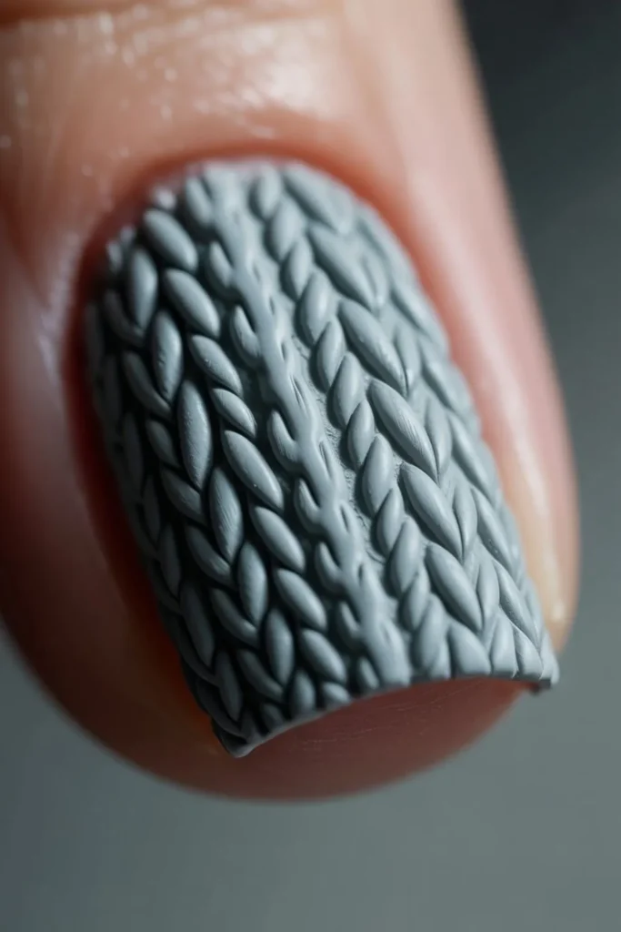 Sweater Texture Nails Design: 50+ Cozy Cable Knit Manicure Ideas for 2025 2 Sweater Texture Nails Design