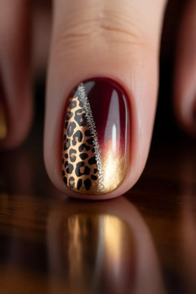 50 Stunning Autumn Animal Print Nails That Define Fall 2025's Wildest Trend 5 Autumn Animal Print Nails