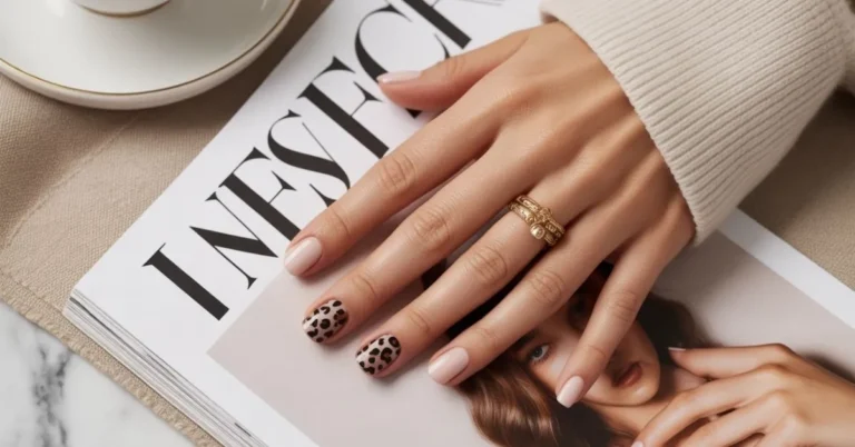 Leopard Print Accent Nails