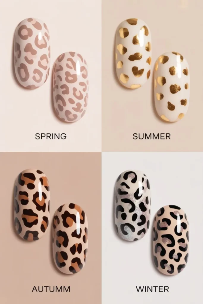 Neutral Leopard Nails