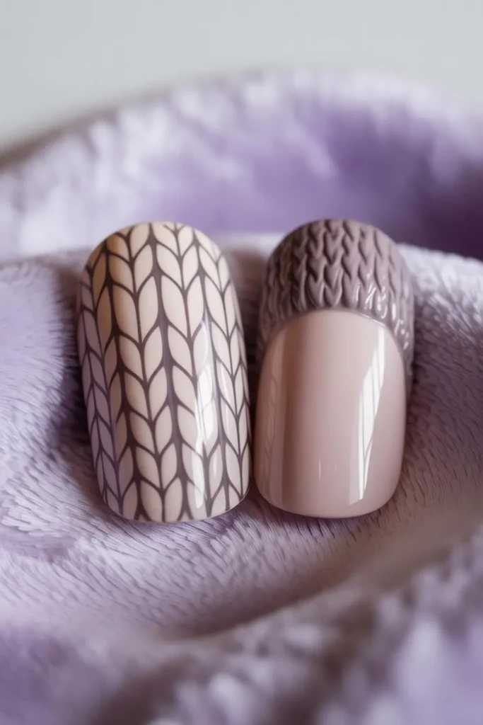 Sweater Texture Nails Design: 50+ Cozy Cable Knit Manicure Ideas for 2025 5 Sweater Texture Nails Design