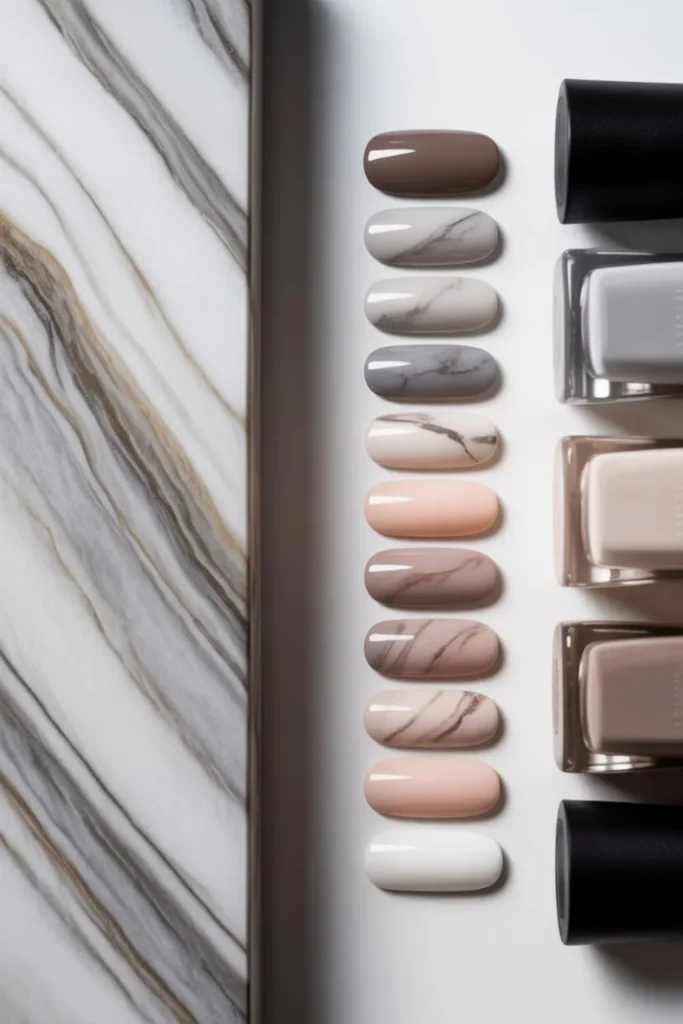 Neutral Marble Fall Nails: The Ultimate 2025 Guide to Effortless Autumn Elegance 2 Neutral Marble Fall Nails